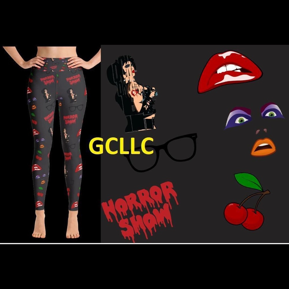 RHPS themed custom leggings NWT yoga waist